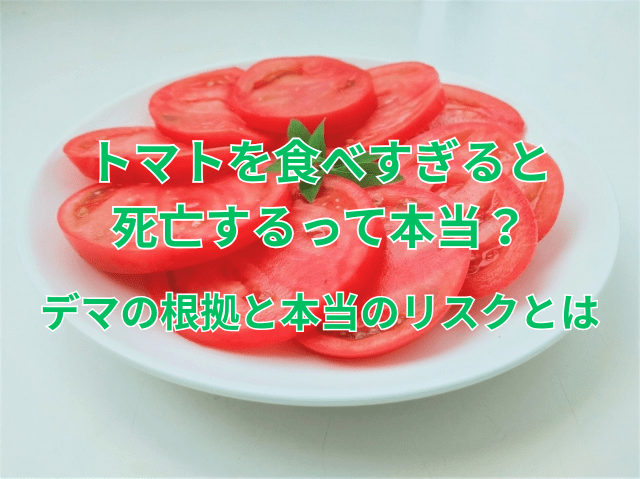 「トマトを食べすぎると死亡する」って本当？デマの根拠と本当のリスクとは